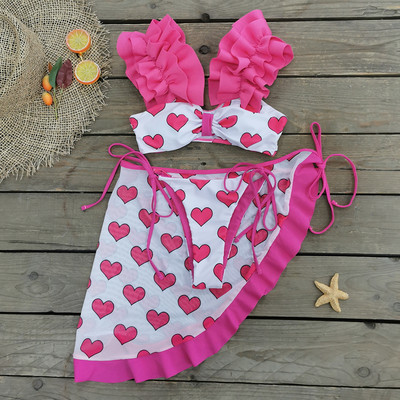 2023 Set de bikini din trei piese pentru acoperirea costumului de baie Set de bikini cu talie joasă Costum de baie pentru femei imprimeu pentru costum de baie pentru femei tropical