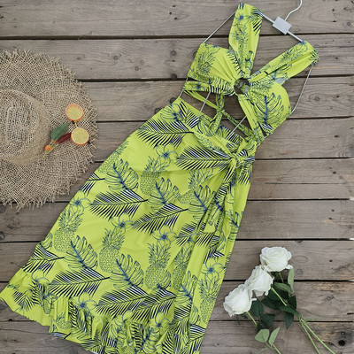 2023 Set de bikini din trei piese pentru acoperirea costumului de baie Set de bikini cu talie joasă Costum de baie pentru femei imprimeu pentru costum de baie pentru femei tropical