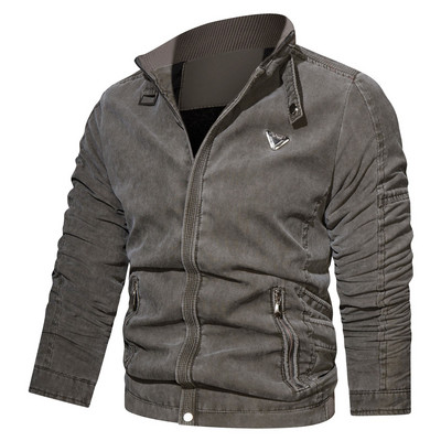 Îmbrăcăminte pentru bărbați Căptușit Bărbați Iarnă Jachetă de vânt Lungă Căldură Toamnă Manecă Fermoar Exterior Stcollar H Jachetă izolată Jachetă Bumbac