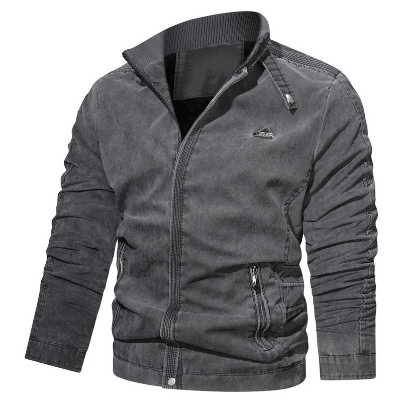 Îmbrăcăminte pentru bărbați Căptușit Bărbați Iarnă Jachetă de vânt Lungă Căldură Toamnă Manecă Fermoar Exterior Stcollar H Jachetă izolată Jachetă Bumbac