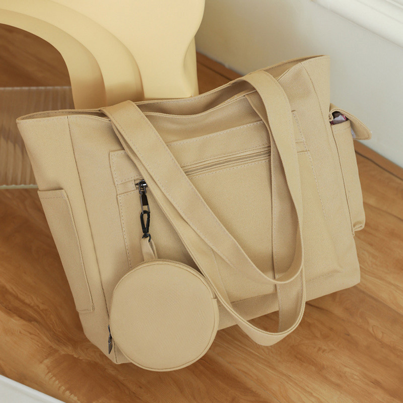 Τσάντες κολεγιακής φοιτητικής φόρμας για γυναικεία τάξη Τσάντες από καμβά μεγάλης χωρητικότητας Casual All Match Τσάντα ώμου μασχάλης Πορτοφόλια Bolsas