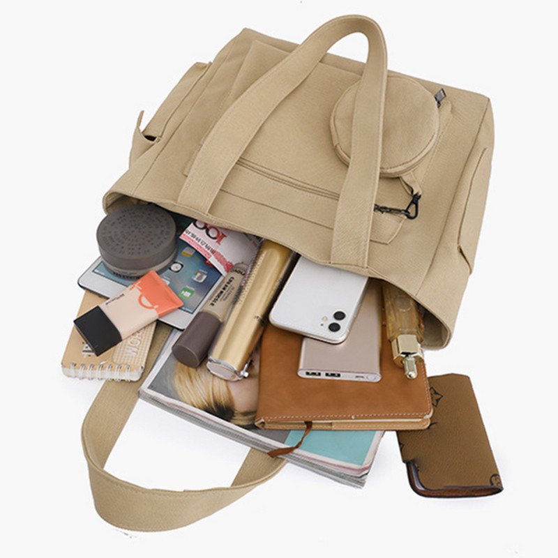 Τσάντες κολεγιακής φοιτητικής φόρμας για γυναικεία τάξη Τσάντες από καμβά μεγάλης χωρητικότητας Casual All Match Τσάντα ώμου μασχάλης Πορτοφόλια Bolsas