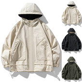 Μπουφάν ανδρικών ενδυμάτων Ανδρικά ελαφριά χειμωνιάτικα ανοιξιάτικα φώτα αναψυχής με κουκούλα Φθινόπωρο Ανδρικός λαιμός αντιανεμικό μπουφάν τσέπης Βάρος