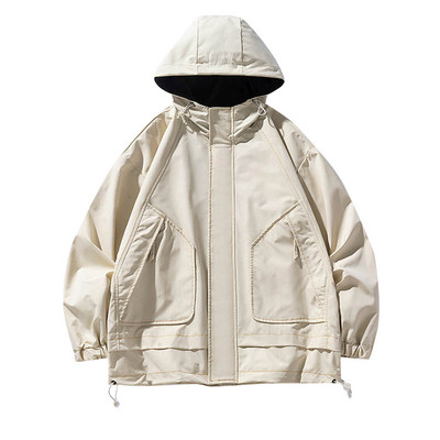 Μπουφάν ανδρικών ενδυμάτων Ανδρικά ελαφριά χειμωνιάτικα ανοιξιάτικα φώτα αναψυχής με κουκούλα Φθινόπωρο Ανδρικός λαιμός αντιανεμικό μπουφάν τσέπης Βάρος