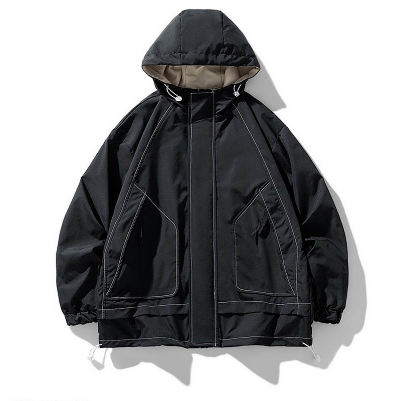 Μπουφάν ανδρικών ενδυμάτων Ανδρικά ελαφριά χειμωνιάτικα ανοιξιάτικα φώτα αναψυχής με κουκούλα Φθινόπωρο Ανδρικός λαιμός αντιανεμικό μπουφάν τσέπης Βάρος