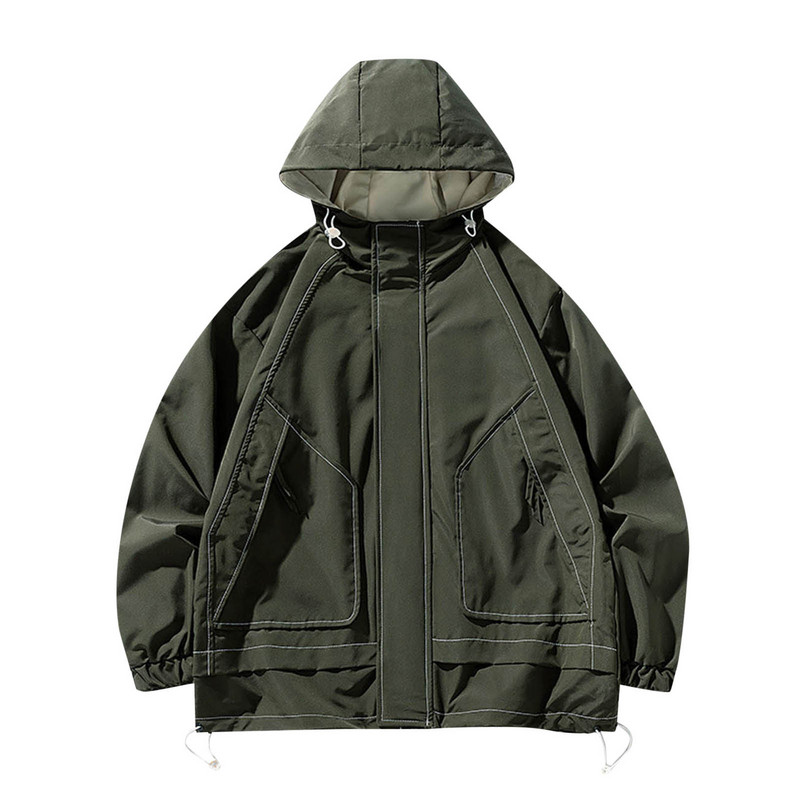 Μπουφάν ανδρικών ενδυμάτων Ανδρικά ελαφριά χειμωνιάτικα ανοιξιάτικα φώτα αναψυχής με κουκούλα Φθινόπωρο Ανδρικός λαιμός αντιανεμικό μπουφάν τσέπης Βάρος