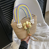 Γυναικεία τσάντα ώμου Καλοκαιρινή τσάντα ψάθινη τσάντα τσάντες casual weave Τσάντες τσάντα τσάντα μεγάλης χωρητικότητας Βαμβακερή τσάντα χιαστί για διακοπές