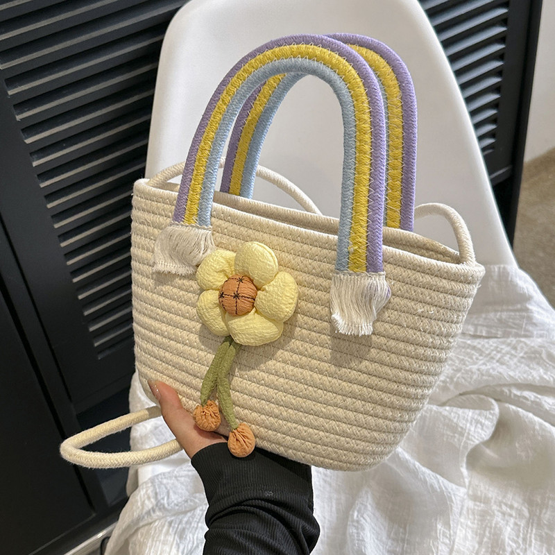 Γυναικεία τσάντα ώμου Καλοκαιρινή τσάντα ψάθινη τσάντα τσάντες casual weave Τσάντες τσάντα τσάντα μεγάλης χωρητικότητας Βαμβακερή τσάντα χιαστί για διακοπές