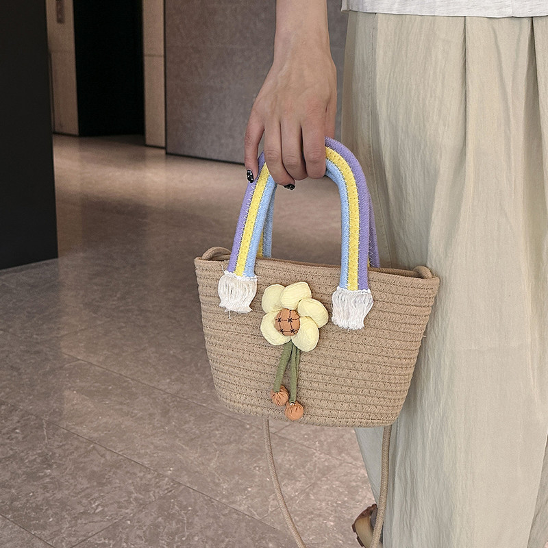 Γυναικεία τσάντα ώμου Καλοκαιρινή τσάντα ψάθινη τσάντα τσάντες casual weave Τσάντες τσάντα τσάντα μεγάλης χωρητικότητας Βαμβακερή τσάντα χιαστί για διακοπές