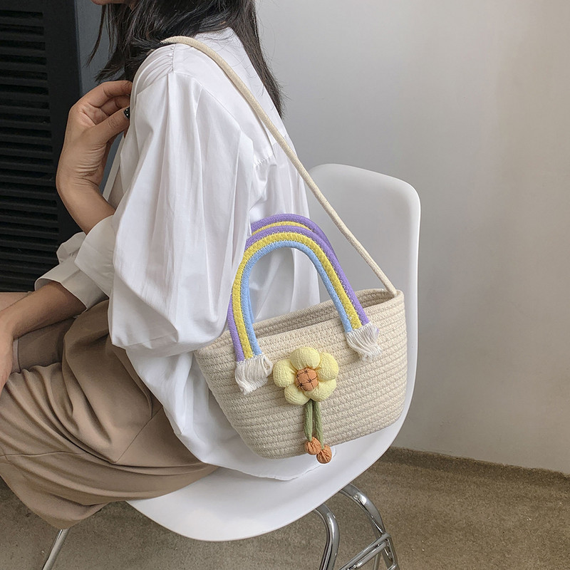 Γυναικεία τσάντα ώμου Καλοκαιρινή τσάντα ψάθινη τσάντα τσάντες casual weave Τσάντες τσάντα τσάντα μεγάλης χωρητικότητας Βαμβακερή τσάντα χιαστί για διακοπές
