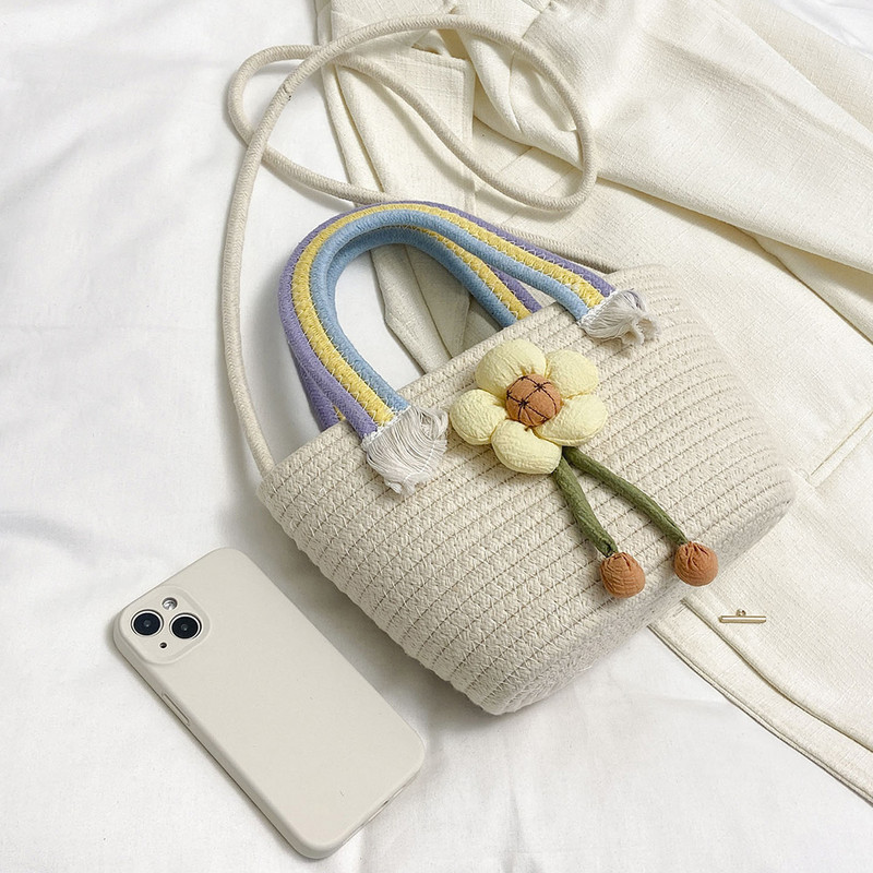 Γυναικεία τσάντα ώμου Καλοκαιρινή τσάντα ψάθινη τσάντα τσάντες casual weave Τσάντες τσάντα τσάντα μεγάλης χωρητικότητας Βαμβακερή τσάντα χιαστί για διακοπές