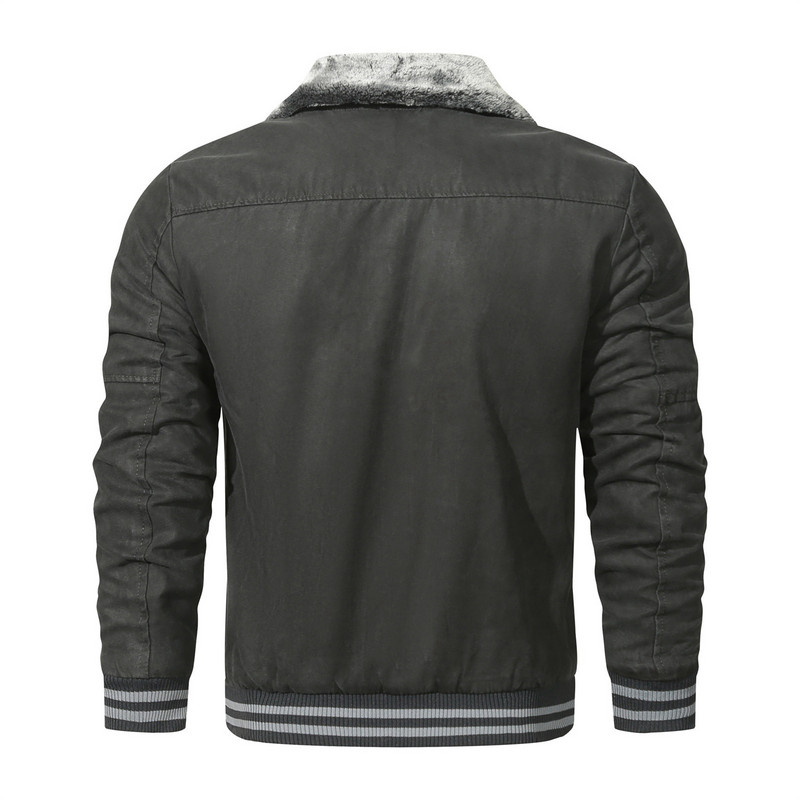 Mantel Meeste Meeste Sport jope revääriga Talvekrae suur seisev tõmblukuga tõmbekaru joped Meeste kaldu