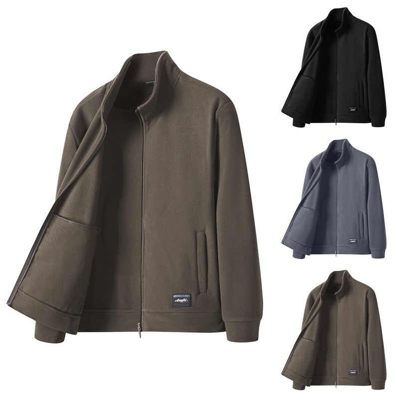 Muška odjeća Sport Maslinasta Muška jakna Muška jakna Proljeće Jesen Retro Jakna s džepovima za posao Izolirana za slobodno vrijeme Muškarci za jakne s patentnim zatvaračem