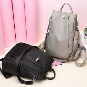Дамска раница против кражба Модна проста едноцветна ученическа чанта Оксфордска платнена чанта през рамо