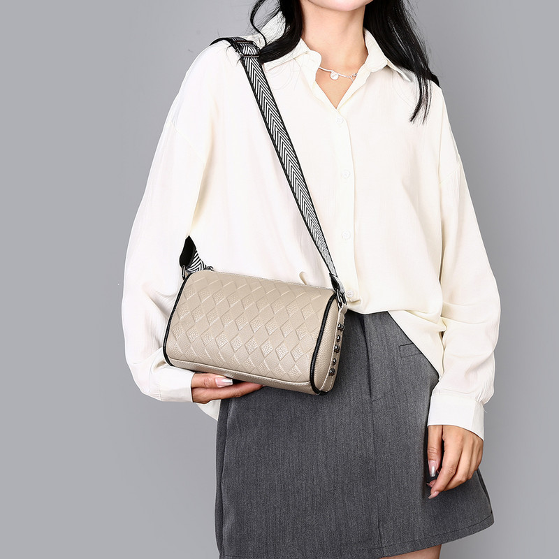 Γυναικείες τσάντες χιαστί Τσάντα ώμου συμπαγές φαρδύ λουράκι Μεγάλης χωρητικότητας Ρυθμιζόμενο λουράκι ώμου με φερμουάρ Diamond Lattice Messenger Τσάντα