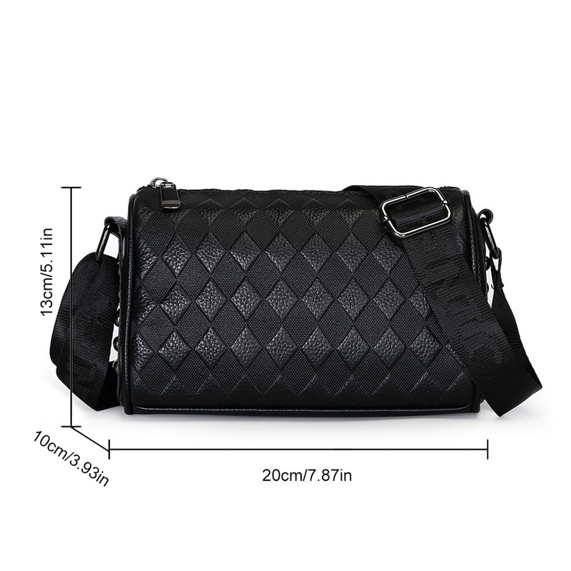 Γυναικείες τσάντες χιαστί Τσάντα ώμου συμπαγές φαρδύ λουράκι Μεγάλης χωρητικότητας Ρυθμιζόμενο λουράκι ώμου με φερμουάρ Diamond Lattice Messenger Τσάντα