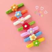 Kawaii βελονάκι για σκύλος γάτας Ρυθμιζόμενο κολιέ από μαλλί Λουλούδια Αξεσουάρ λαιμού κατοικίδιων για κουτάβι γατάκι Κασκόλ πλεξίματος Παπιγιόν Δώρο για κατοικίδια