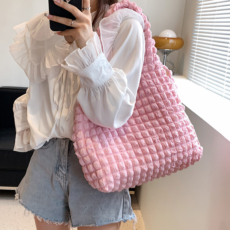Γυναικεία τσάντα ώμου Cloud Bubbles Μαλακό ύφασμα πτυχωτό Χαριτωμένο τσαντάκι Casual Tote ελαφρύ καμβά Τσάντες αγορών Γυναικεία χαριτωμένα βιβλία τσάντα