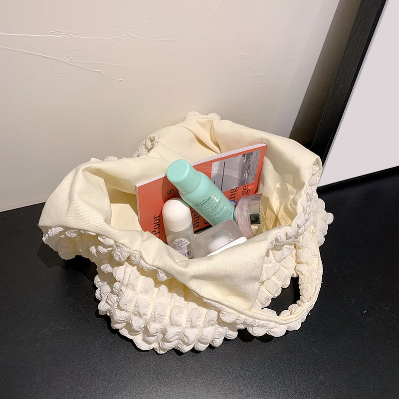 Γυναικεία τσάντα ώμου Cloud Bubbles Μαλακό ύφασμα πτυχωτό Χαριτωμένο τσαντάκι Casual Tote ελαφρύ καμβά Τσάντες αγορών Γυναικεία χαριτωμένα βιβλία τσάντα