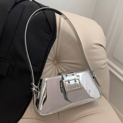 Kabelka Y2K Vintage Kórejská ležérna strieborná malá štvorcová kabelka cez rameno do podpazušia Dámske tašky Tote Kabelky Hobo Kabelky Crossbody