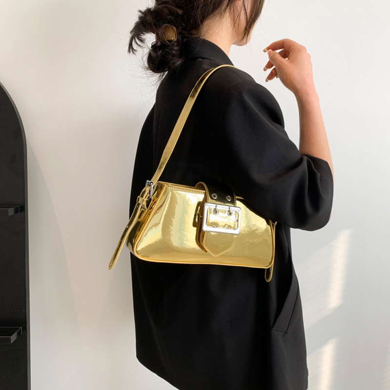 Kabelka Y2K Vintage Kórejská ležérna strieborná malá štvorcová kabelka cez rameno do podpazušia Dámske tašky Tote Kabelky Hobo Kabelky Crossbody