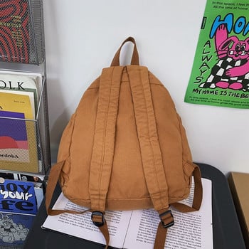 Дамска платнена ретро чанта за книга с шнур за свободното време Женска кафява колежанска раница за лаптоп Дамска ученическа чанта за пътуване Модна готина
