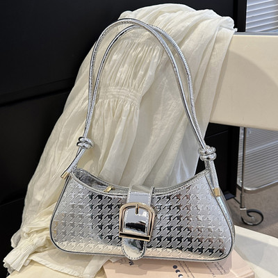 Geantă Messenger, solidă, elegantă, genți ghiozdan, genți pentru femei, geantă cu jumătate de lună, 2023, geantă de mână moale, genți de umăr strălucitoare