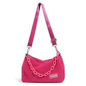 Γυναικεία τσάντα casual τσάντα ρυθμιζόμενο λουράκι μάλλινη τσάντα ώμου Leisure Μαλακή αφράτη τσάντα μασχάλης με λουράκι αλυσίδας τσάντα Commuting