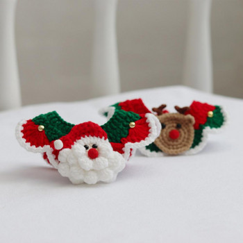 Нашийник за домашни любимци Дядо Коледа Модел на лосове Празнично обличане Подходящо за кожата - Коледен нашийник за котки и кучета за Нова година