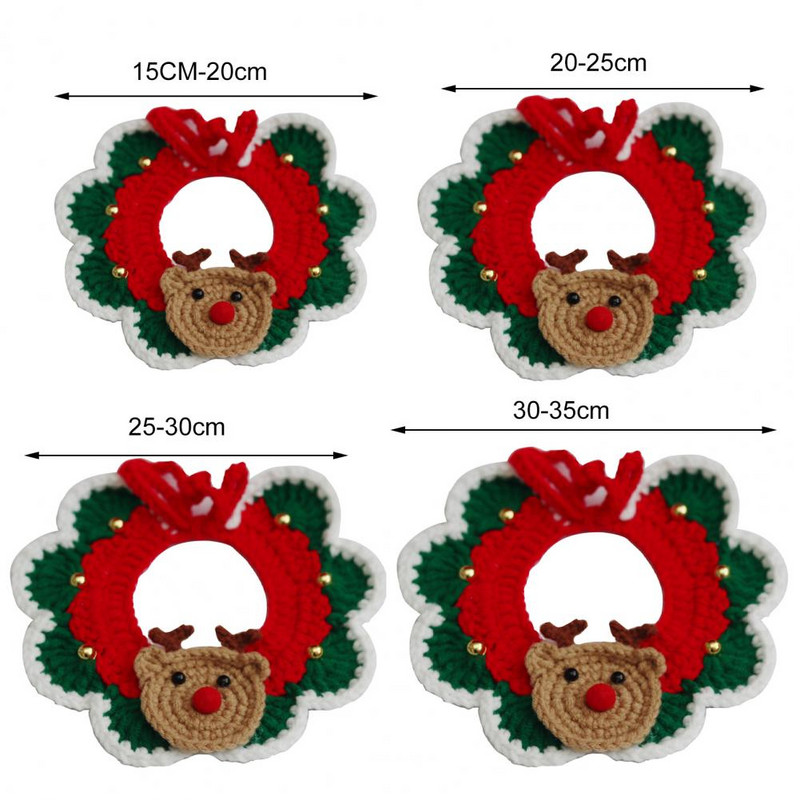 Ogrlica za kućne ljubimce Djed Božićnjak, uzorak losa Blagdansko dotjerivanje Ugodno za kožu - Božićna ogrlica za mačke i pse za Novu godinu