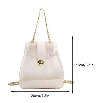 Γυναικεία 2023 Κορέα Φθινοπωρινές Χειμερινές Μίνι Αλυσίδες Γυναικεία Student Oil Wax Δερμάτινη τσάντα ώμου Μαύρη&Ασημί μασίφ σακίδια πλάτης