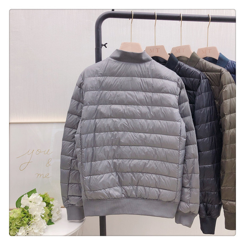 Υψηλής ποιότητας μπουφάν με γιακά μπέιζμπολ για άντρες Εξωτερικά ρούχα με ραβδώσεις με λευκή πάπια χειμερινή συλλογή 2022