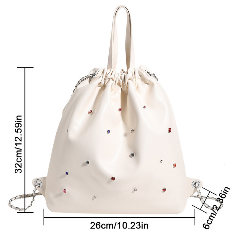 Geantă de marcă de lux Rucsac cu diamante de culoare la modă pentru femei Rucsac casual din piele PU Geantă tote simplă de mare capacitate