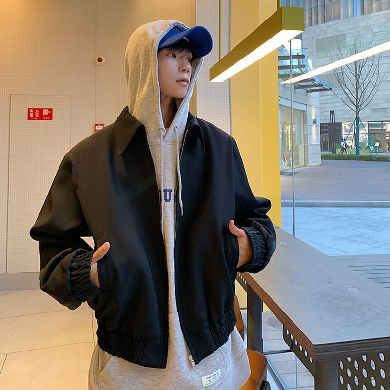 Κοντό κολάρο Ανδρικό παλτό με φαρδύ ώμο Bomber μπουφάν μπέιζμπολ μηχανοκίνητο ποδηλατικό τζάκετ Senior Design Όμορφα μπλουζάκια Oversize