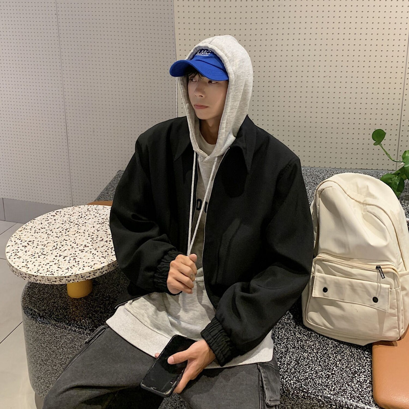 Κοντό κολάρο Ανδρικό παλτό με φαρδύ ώμο Bomber μπουφάν μπέιζμπολ μηχανοκίνητο ποδηλατικό τζάκετ Senior Design Όμορφα μπλουζάκια Oversize