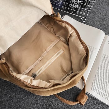 Винтидж чанта за лаптоп, книги, памучно платно, ежедневни раници за пътуване и работа с голям капацитет, едноцветна, модна раница за момичета