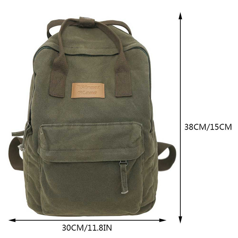 Geantă vintage pentru cărți pentru laptop, pânză de bumbac, ocazional, pentru călătorie, rucsacuri pentru navetă, de capacitate mare, de culoare solidă, rucsac pentru fete.