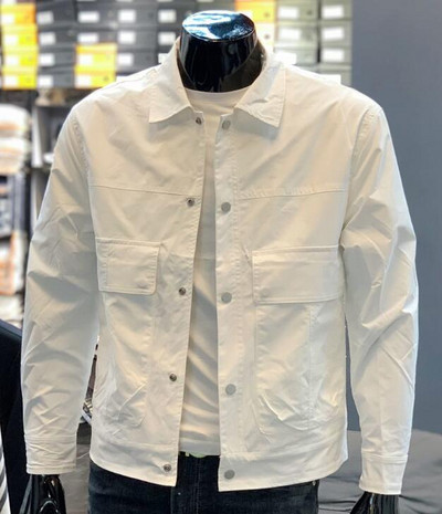 Jachetă din sarg cu rever Jachetă ocazională pentru bărbați Jachetă cu buzunar mare în aer liber Jachete de vânt pentru bărbați Îmbrăcăminte de îmbrăcăminte