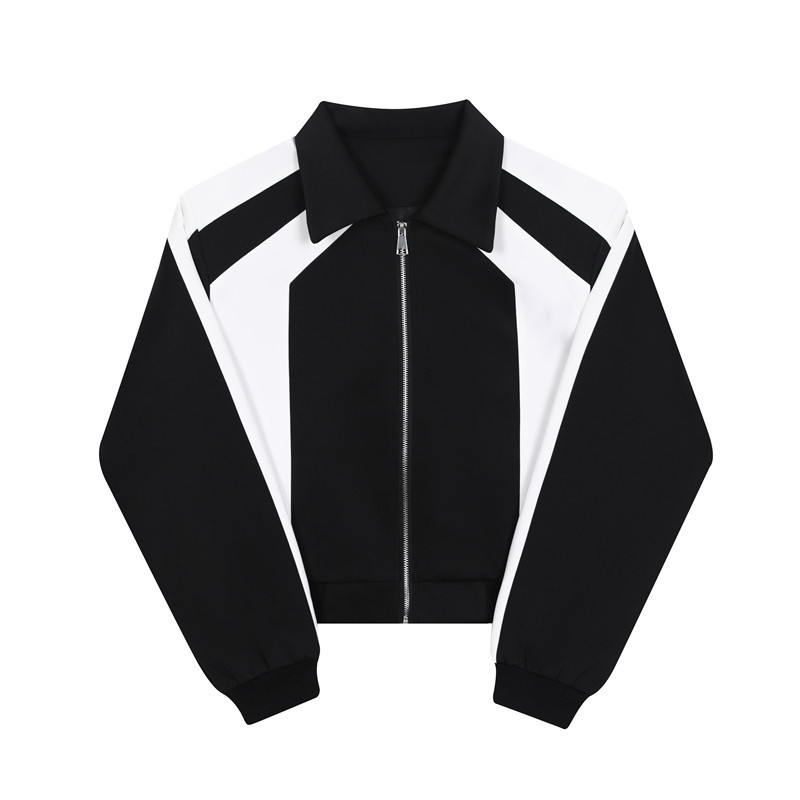 SYUHGFA Îmbrăcăminte bărbătească 2023, primăvară, toamnă, stil scurt, cu umăr, haină, personalitate coreeană, mozaic, jachete cu fermoar