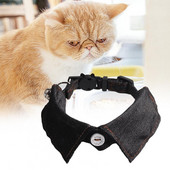 Ogrlica s mašnom za kućne ljubimce Ogrlica za pse Elegantna karirana ogrlica s mašnom s čvorom za mačke Podesivo odijelo za male pse Mačke Meka traper tkanina za vjenčanja