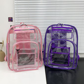 Γυναικείο σακίδιο πλάτης Διαφανές αδιάβροχο PVC Τσάντα Γυναικεία Fashion College Students Clear Bags Μεγάλα φορητά μονόχρωμα σακίδια