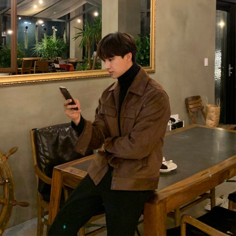 Χειμερινό παχύ τζάκετ Ανδρικά ζεστή μόδα Casual παχιά σουέτ μπουφάν Ανδρικά ρούχα Κορεατικά φαρδιά κοντό παλτό Ανδρικά ρούχα M-2XL