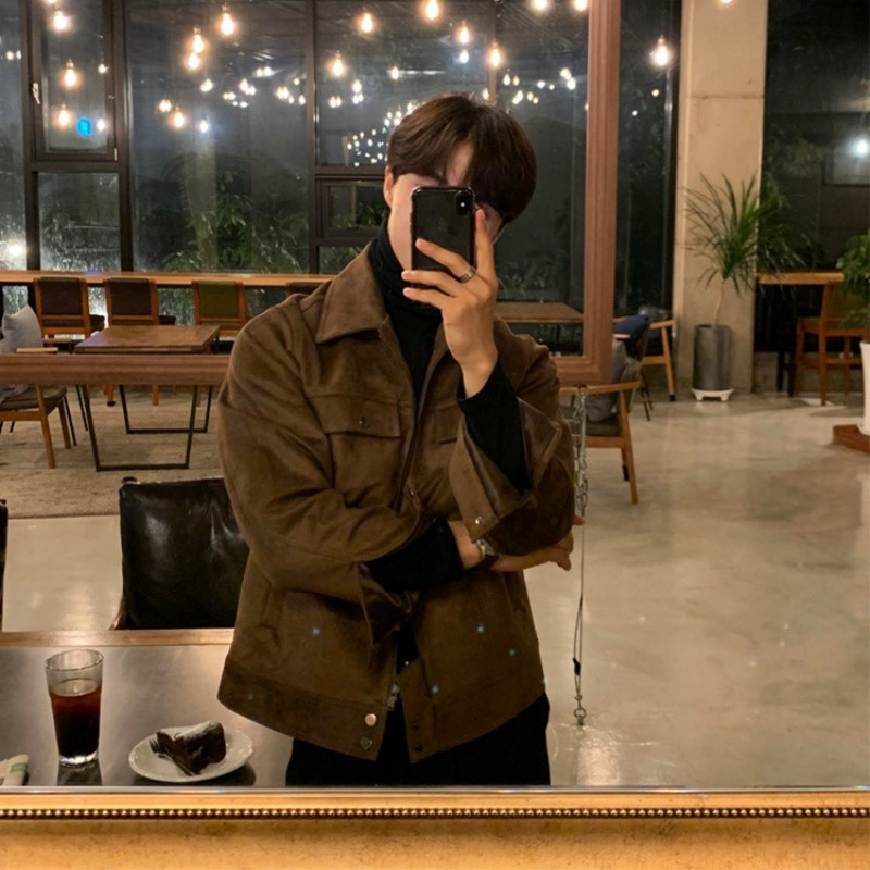 Χειμερινό παχύ τζάκετ Ανδρικά ζεστή μόδα Casual παχιά σουέτ μπουφάν Ανδρικά ρούχα Κορεατικά φαρδιά κοντό παλτό Ανδρικά ρούχα M-2XL