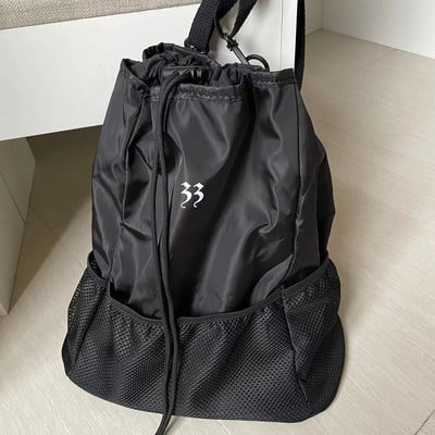 Nailonist õlakott ühevärvilise nööriga koolikott, reguleeritav rihm, moodne seljakott, võrk kontorireiside koolipoekotti jaoks