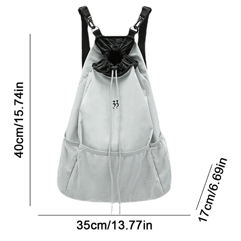 Nailonist õlakott ühevärvilise nööriga koolikott, reguleeritav rihm, moodne seljakott, võrk kontorireiside koolipoekotti jaoks