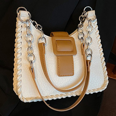 Γυναικεία τσάντα τσάντα Clash of Colors Τσάντα με κάδο PU Casual Τσάντα χιαστί Τσάντα μεγάλης χωρητικότητας Αλυσίδες μασχάλη για ταξιδιωτικές αγορές