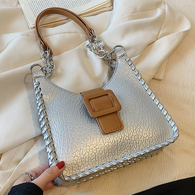 Γυναικεία τσάντα τσάντα Clash of Colors Τσάντα με κάδο PU Casual Τσάντα χιαστί Τσάντα μεγάλης χωρητικότητας Αλυσίδες μασχάλη για ταξιδιωτικές αγορές