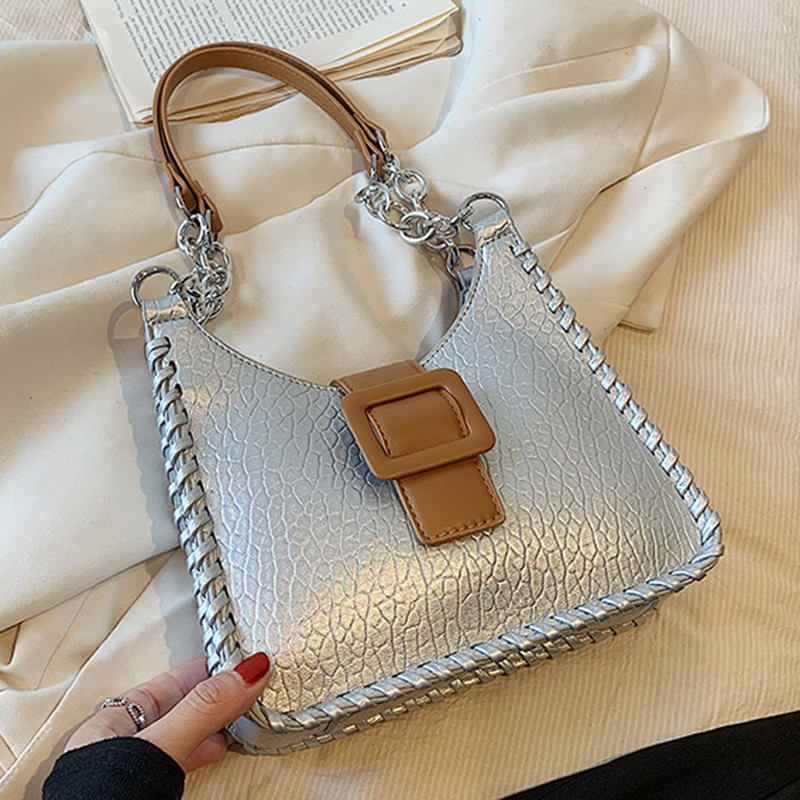 Γυναικεία τσάντα τσάντα Clash of Colors Τσάντα με κάδο PU Casual Τσάντα χιαστί Τσάντα μεγάλης χωρητικότητας Αλυσίδες μασχάλη για ταξιδιωτικές αγορές