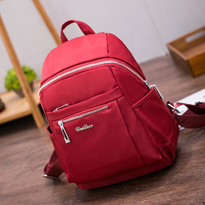 Geantă de umăr din nailon pentru femei, de culoare solidă, geantă de mână ocazională, de mare capacitate, rezistentă la uzură, geantă de exterior, rucsac zilnic pentru femei