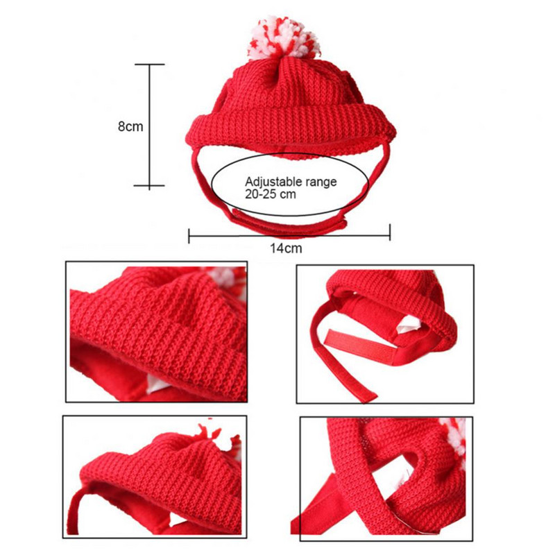 Potrepštine za kućne ljubimce Pas Mačka Štene Božićni blagdani Mačići Probušena vunena kapa Dekoracija